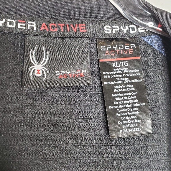 Spyder Active Blue Black Crew Neck Pullover Sweatshirt Size XL Men's - Picture 3 of 7